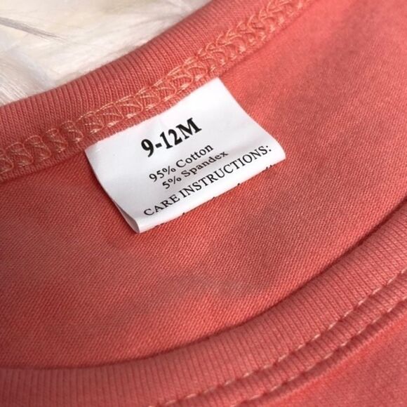 Baby Girl Peach/Coral Romper  - Picture 4 of 4